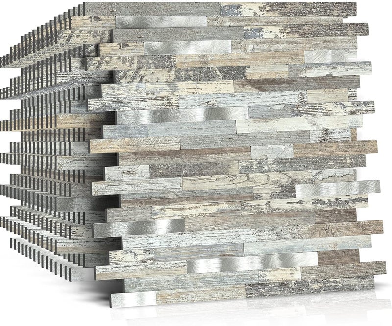 Midcard 10 Pieces Peel and Stick Backsplash PVC Wall Tile,for Kitchen Backsplash,Bathroom,Fireplace,Laundry - Image 1